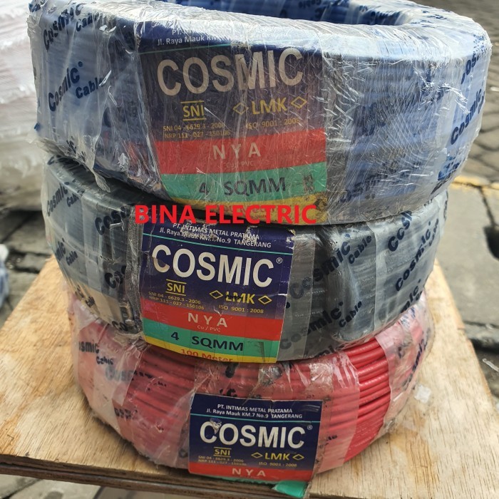 Kabel Listrik Nya 4Mm Cosmic 100M / Kabel Nya 4 Mm Cosmic 100 Meter