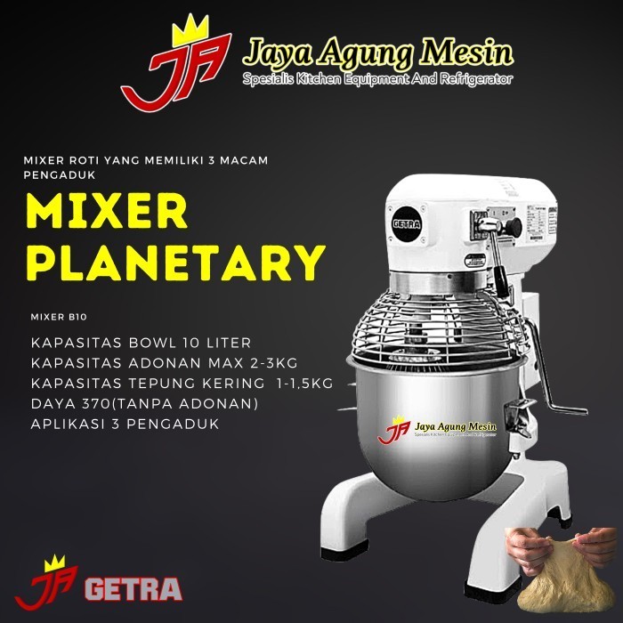Getra Planetary Mixer 10 Liter / Mixer Roti 10 Liter B10/ B-10