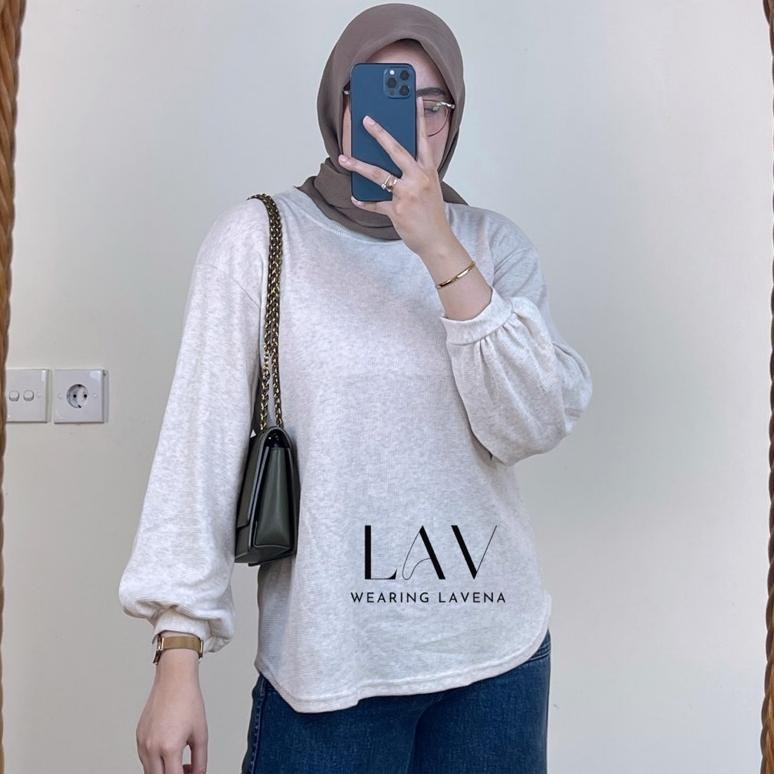 SPECIAL LAVENA Clara Knit Blouse / waffle knit premium / atasan lengan panjang balon / kaos lengan p