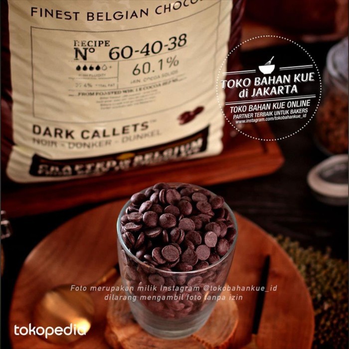 

Callebaut 60% 500gr Dark Chocolate Couverture Coklat Baking Coin 6040