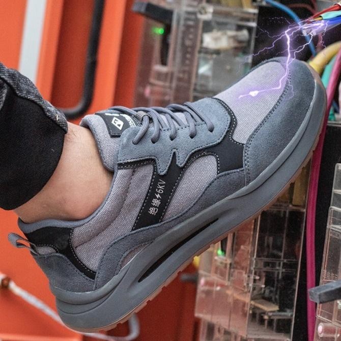 Sepatu Safety Ujung Besi Sporty Safety Shoes Anti Paku Terlaris