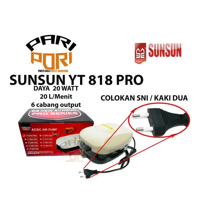 TERLARIS! SUNSUN YT 818 ACDC AERATOR POMPA UDARA ACDC AQUARIUM KOLAM IKAN