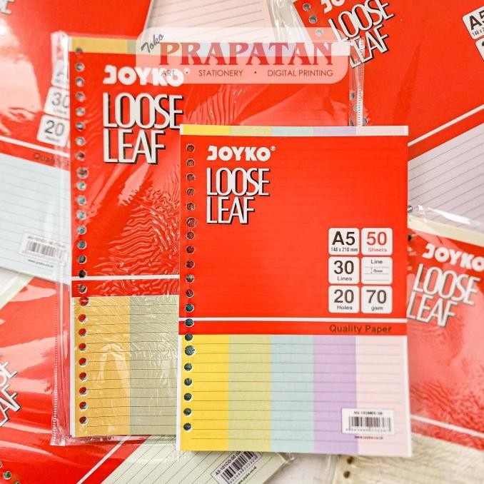 

@@@@] Joyko Loose Leaf 50 Lembar WARNA A5/B5 | Isi Kertas File Binder