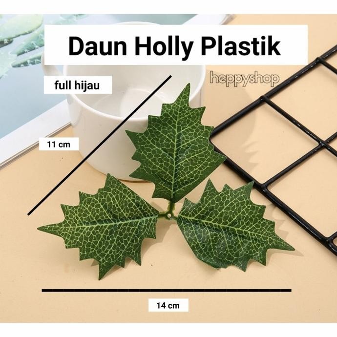 best produk] Daun Holly Plastik Cherry Berry Dekorasi Parcel Hampers Natal