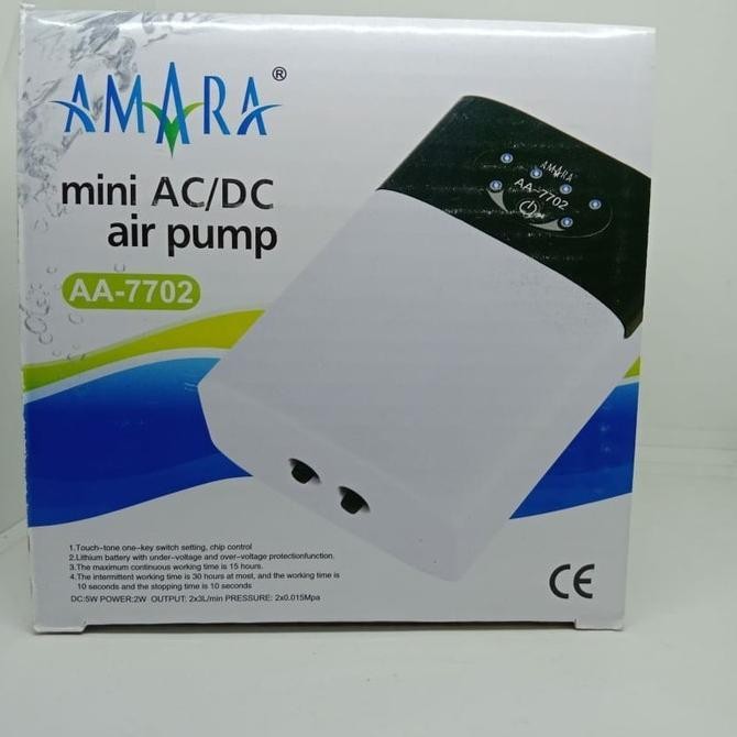 AMARA AIR PUMP AERATOR OTOMATIS AQUARIUM AC/DC AA-7702 AA 7702 AC/DC