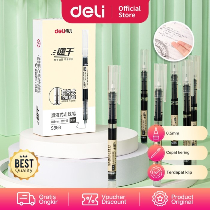 

DISKON DELI ROLLER PEN CEPAT KERING TIP MINI 0.5MM 1 PCS S856 KODE 1433