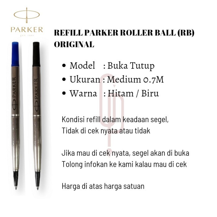 

KOMPLIT ISI ULANG PARKER RB ROLLER BALL / ISI PARKER RB ROLLER BALL ORIGINAL KODE 789