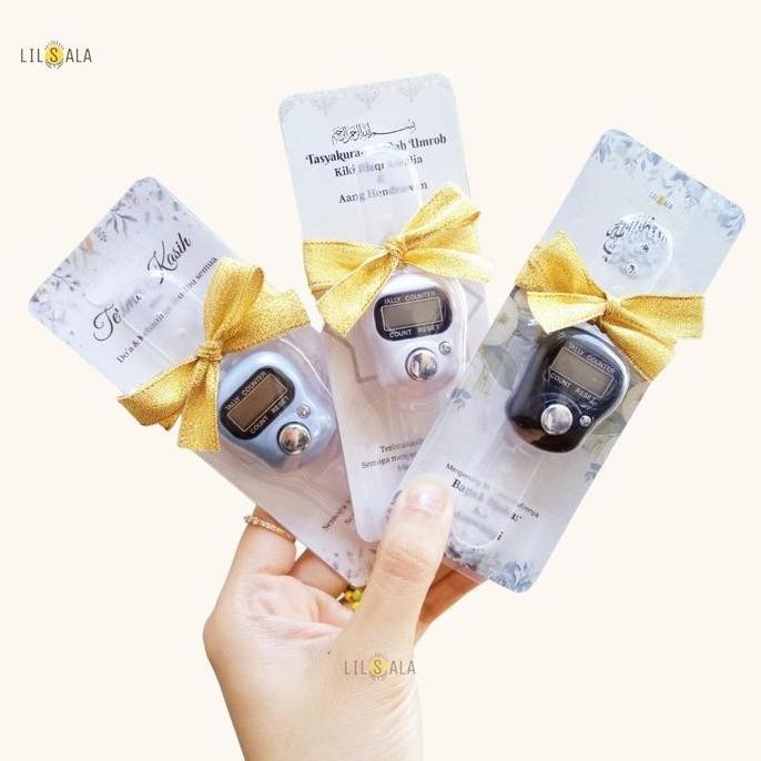Produk Terbaik] Grosir 50 TDK Souvenir Tasbih Digital + Kartu Ucapan SXH Mini Tally Counter Souvenir