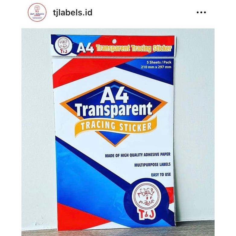 

LABEL T&J A 4 TRANSPARENT (5 SHEETS)