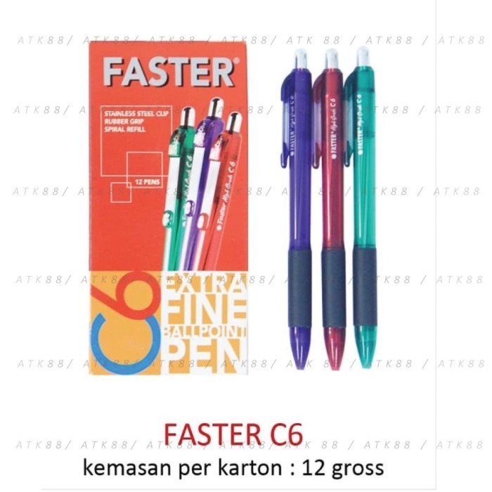 

GRATIS ONGKIR PULPEN FASTER C6 1 PACK - 12 PCS KODE 1058