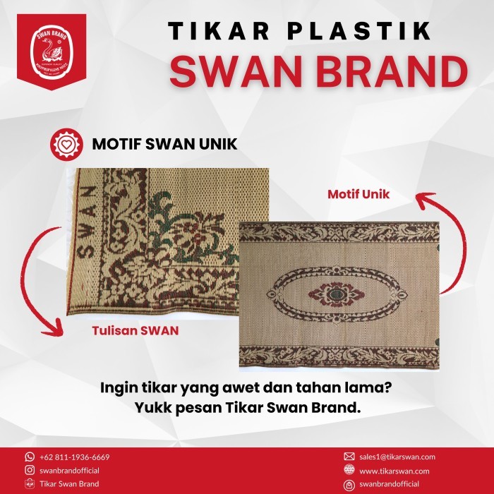 Tikar Plastik Swan Brand - Tikar Dobel Swan Brand 230 Cm X 190 Cm - Bu Best Seller