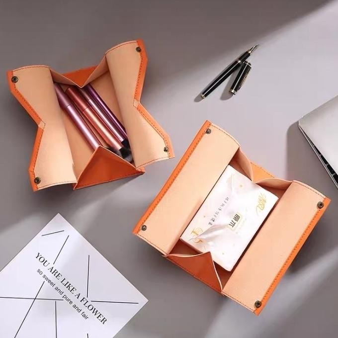 LV brown & Hermes ORANGE tissue box/ kotak tissue bahan kulit TAC