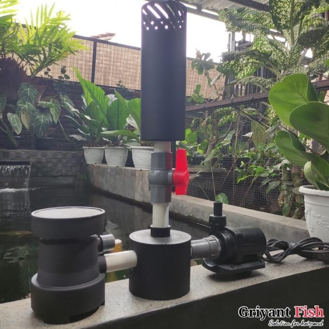 Set Instalasi Kolam Koi Pompa Low Watt Skimmer Floating Vacuum Drain
