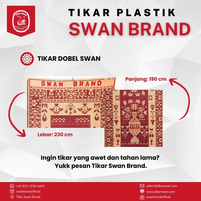 Tikar Plastik Swan Brand - Tikar Dobel Swan Brand 230 Cm X 190 Cm - Bt Best Quality