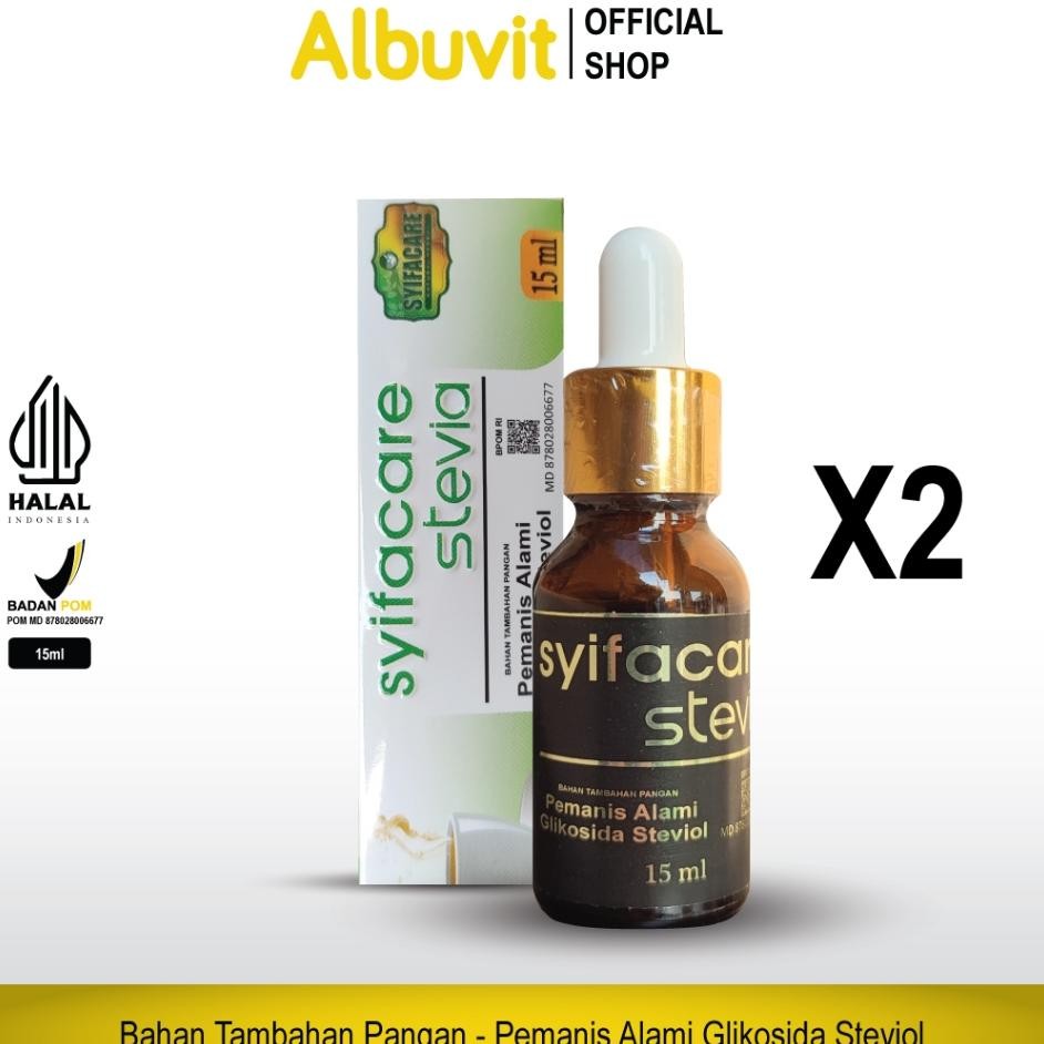 

Paet 2 Botol Yifacare Tevia Pemani Tefia Gula Rendah Al Weetener