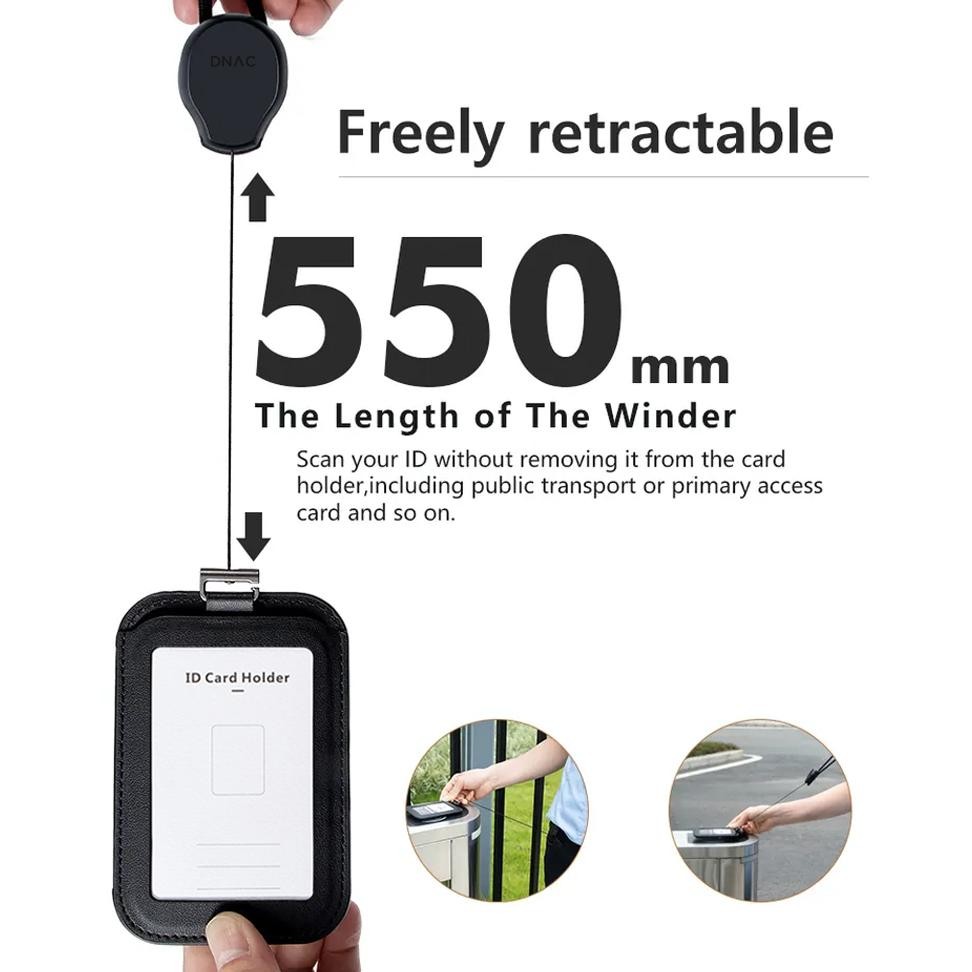 

VIRAL DNAC ID Card Holder and Card Slots with Ribbon Lanyard - Black gd-324