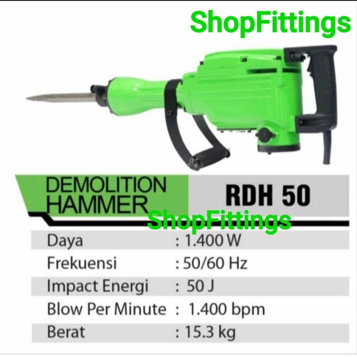RYU RDH 50 Jack Hammer Demolition Mesin Bor Palu Bobok Lantai Beton