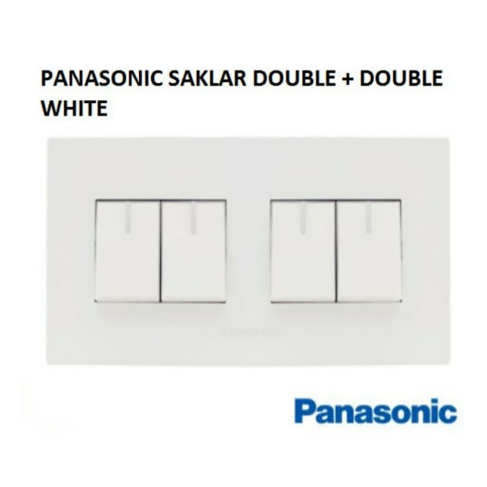 TERBARU SAKLAR DOUBLE + SAKLAR DOUBLE PANASONIC PUTIH WESJ78049+WESJ5931
