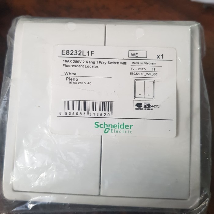 READY STOCK SAKLAR SERI SCHNEIDER TYPE PIENO / SAKELAR SERI / 2 GANG SCHNEIDER
