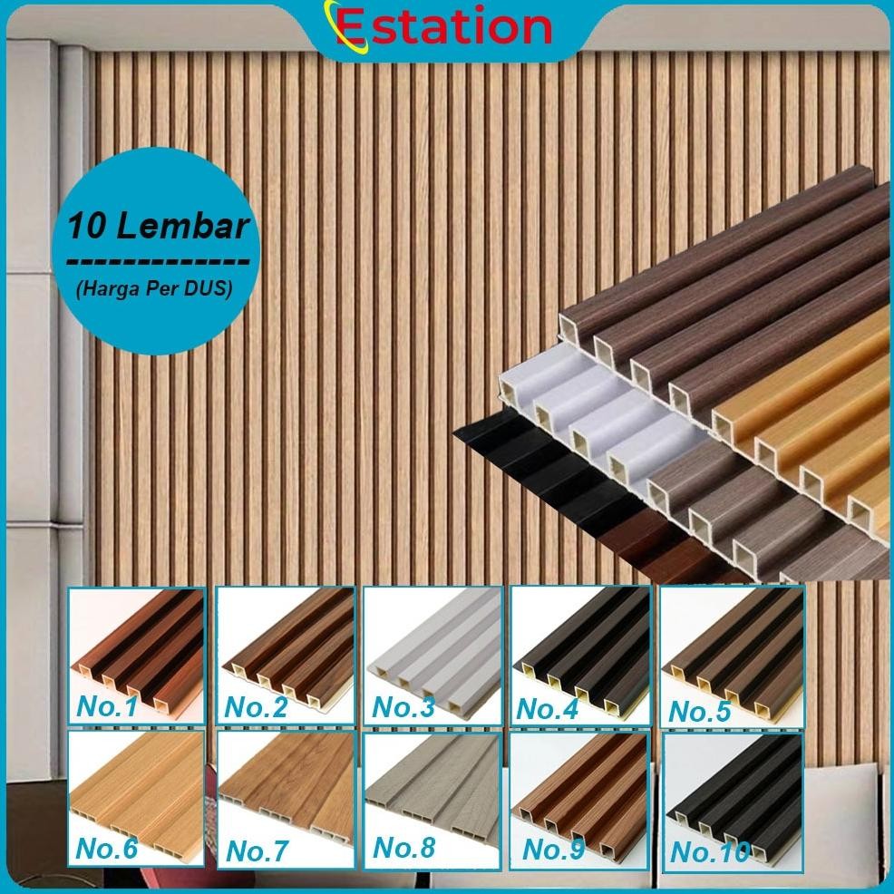 (JUAL PER DUS 10 Lembar) WALL WPC WOOD PANEL WALLPANEL WPC PVC KAYU DINDING UKURAN 16.5CM x 2,9 M