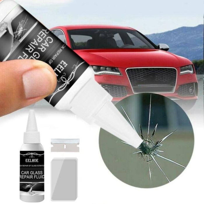 PROMO SPECIAL Resin Reparasi Kaca Mobil Retak Lecet Lem Kaca Retak Kaca Lecet 30 ML