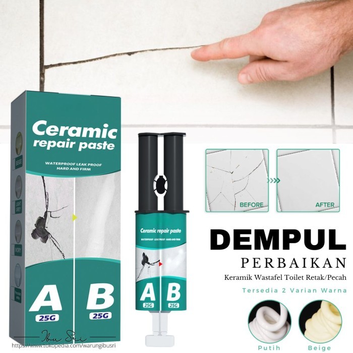 TERLENGKAP Lem Set Perbaikan Penambal Ubin Keramik Bak Mandi Retak Waterproof
