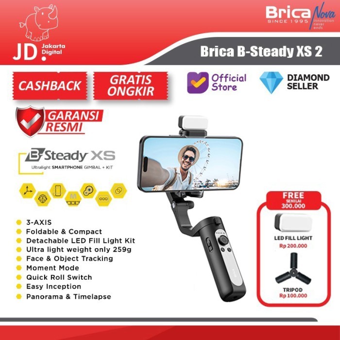 Brica B-Steady Xs 2 3-Axis Gimbal Smartphone - Brica Bsteady Xs2