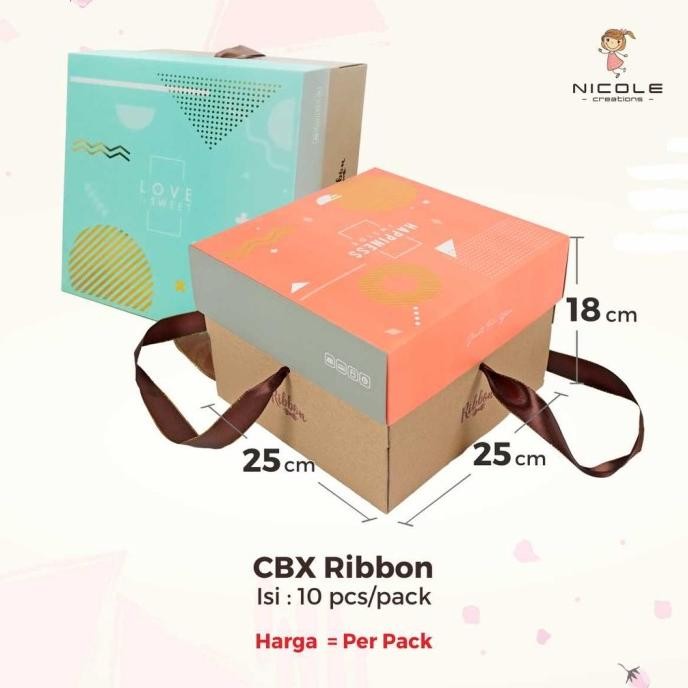 

Cake Box/Packaging Kue/Kotak Kue Ribbon Happy 25 cm by Nicole