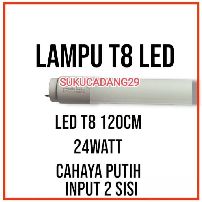 Lampu Led T8 120Cm 24W Lampu Tl 12W 60Cm Putih