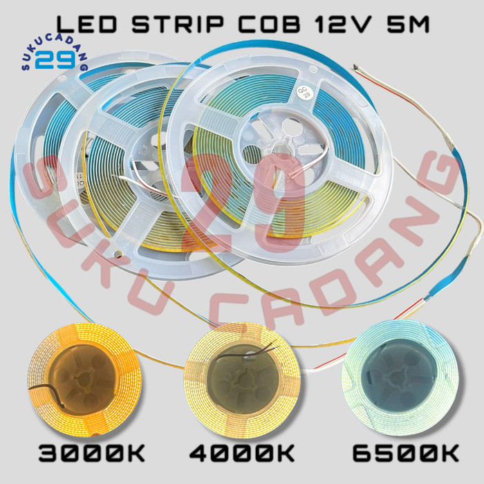 Lampu Led Strip Cob 12 Volt 5 Meter Indoor