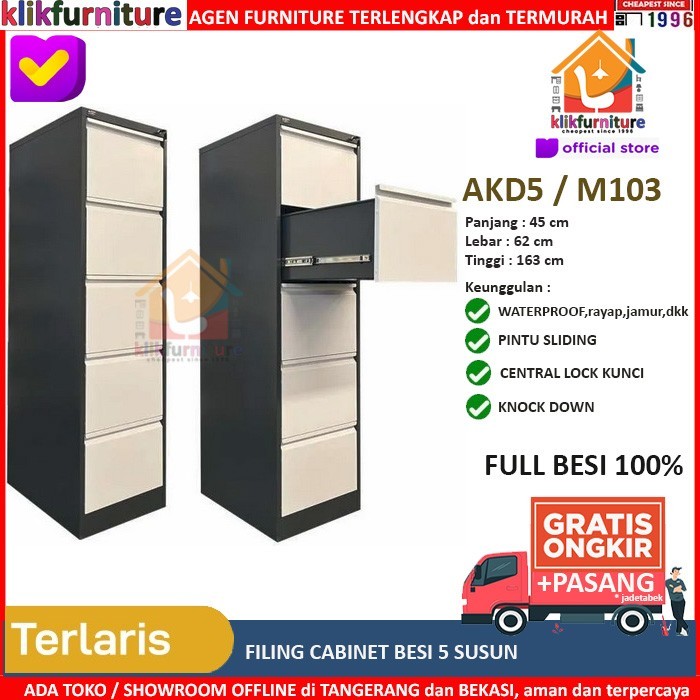 

Lemari Arsip Besi Filing Cabinet Besi 5 Laci / 5 Susun Akd5