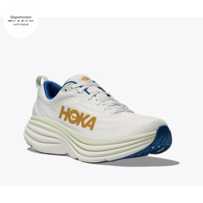 Hoka Bondi 8 Mens Road Running Shoes - Frost / Gold Terrapetal