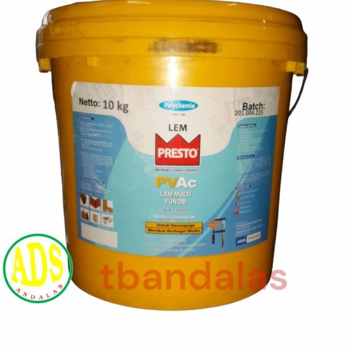 Presto Lem Putih Lem Kayu Lem Kertas Pvac Lem Multi Fungsi Isi 10Kg Original Dan Terpercaya