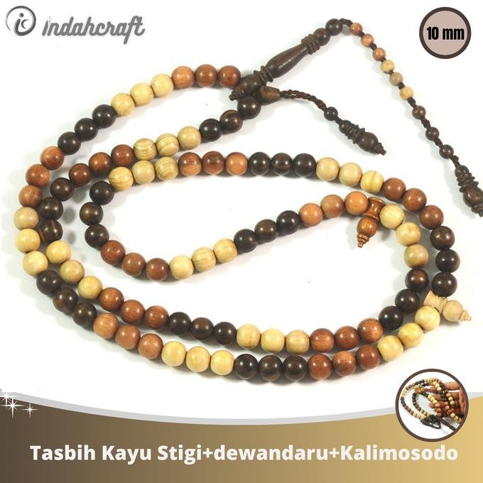 Diskon Tasbih Campuran 3 Jenis Kayu 10 Mm Stigi Dewandaru Kalimosodo