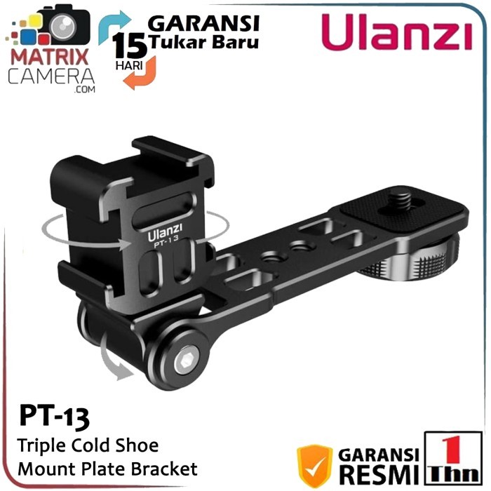 TERBARU Ulanzi PT-13 Triple Cold Shoe Mount Plate Bracket PROMO
