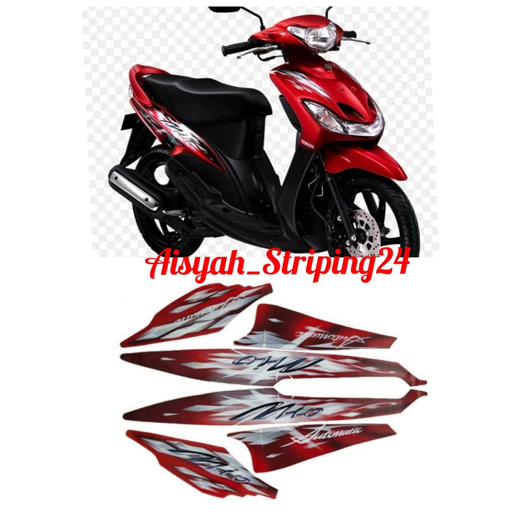 stiker striping lis body yamaha mio sporty 2009 merah marun