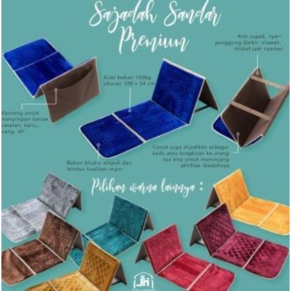 Spesial Sajadah Duduk Sandar Lipat Alas Sholat Baca Alquran Masjid Haji Kado