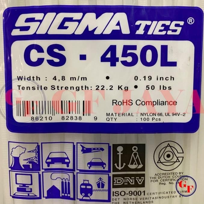 

Grosir Kabel Ties Sigma Cs 450L / 45Cm Putih Cs450L Cable Tie White 45 Cm