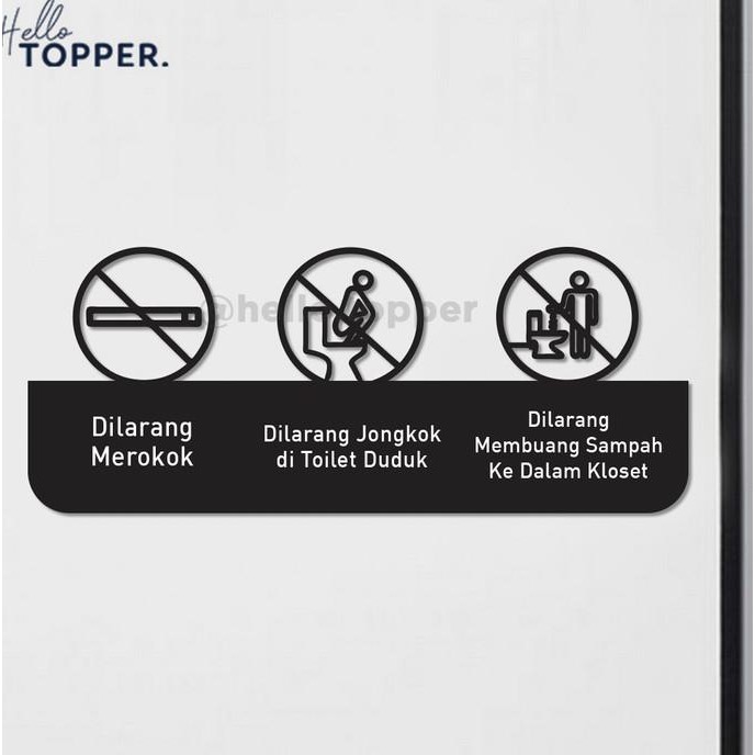 

Murah Sign Akrilik Larangan Toilet Hollow Uv Print Sign Board