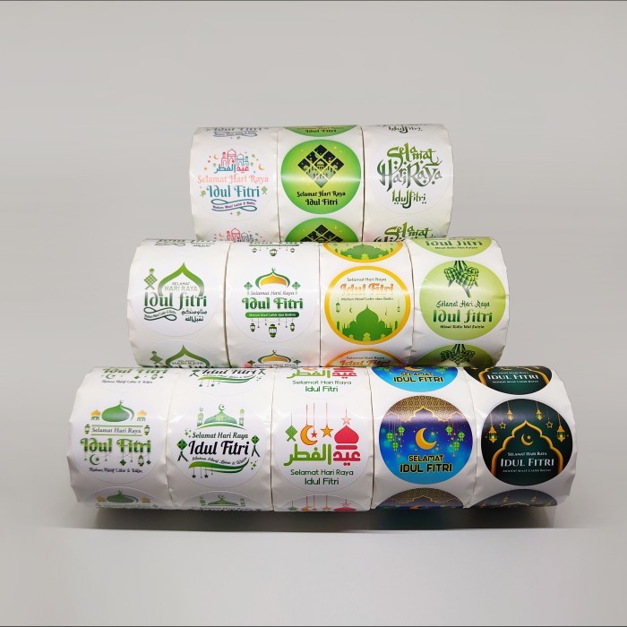 PRODUK TERBATAS Sticker Selamat Idul Fitri Label Toples Dus Lebaran 4,5cm 500 pcs/roll