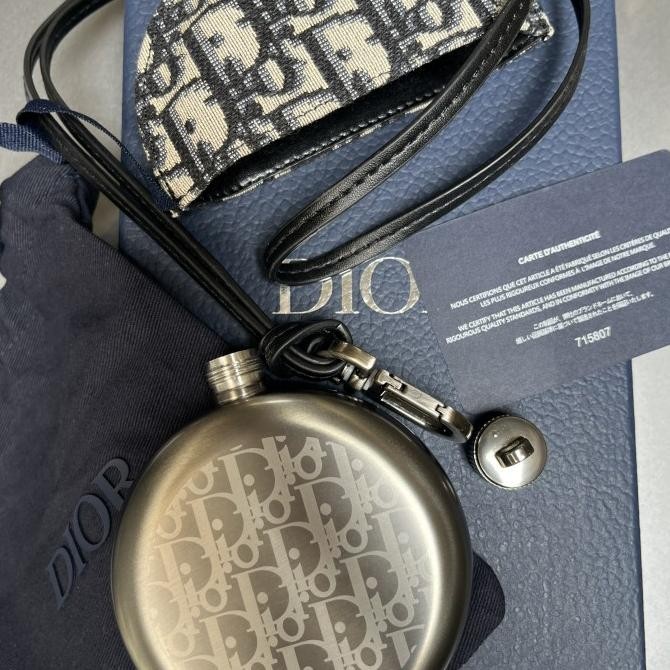 

Sale Dior Navy & Yellow Oblique Neck Flask With Leather Lanyard