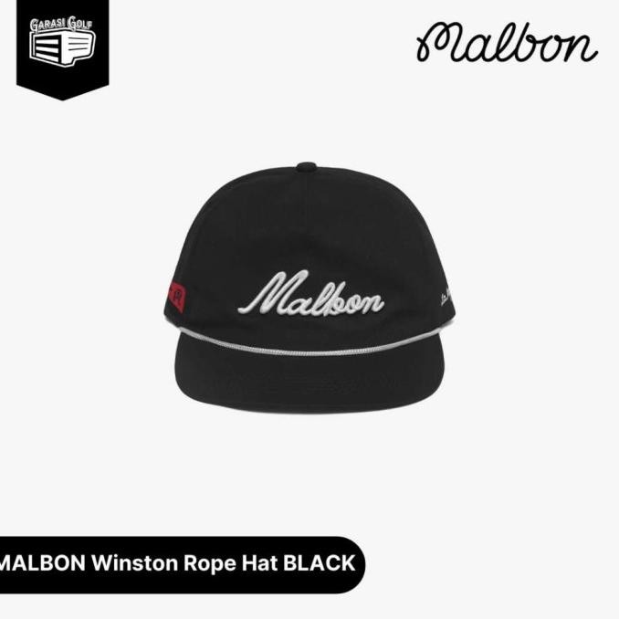 Malbon Winston Rope Hat Black - Topi Golf Hat Baseball Cap Snapback