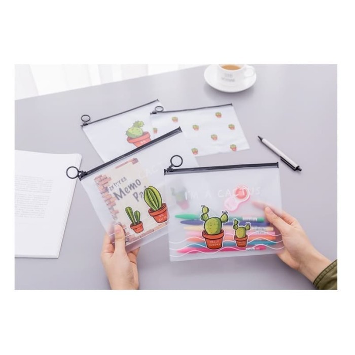 

PF02 Korean Castus PVC Transparant Stationery A5 File Folder