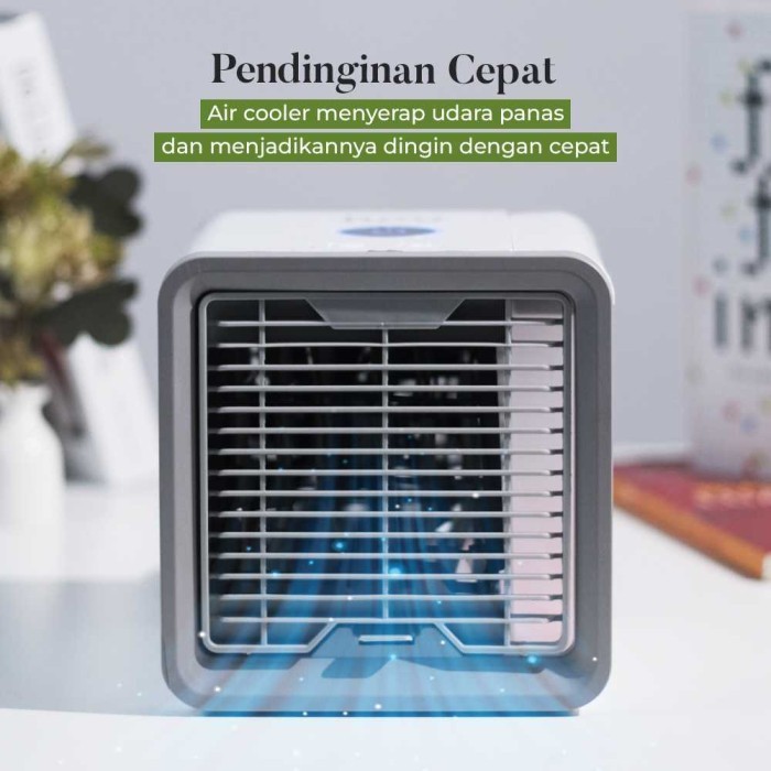 Air Cooler Mini Portable Fan Coller Ac Led Kipas Penyejuk Pendingin Ruangan Kamar Tidur Portabel