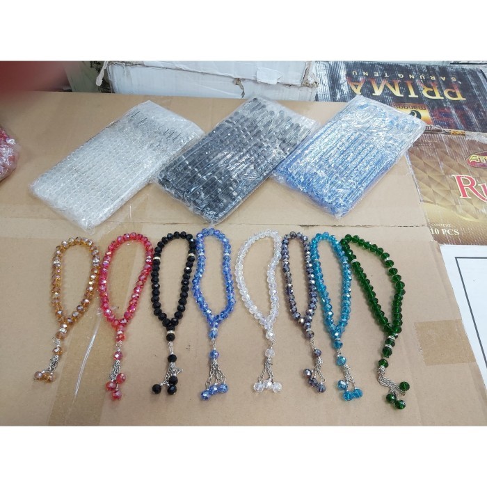 Promo Tasbih Kristal Pendek 33 Cantik Premium Butir Besar