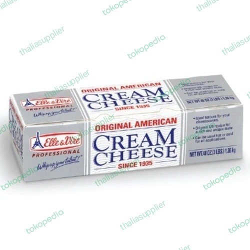 

ELLE & VIRE CREAM CHEESE 1.36KG X 1PCS, KRIM KEJU CAMPURAN MAKANAN DLL