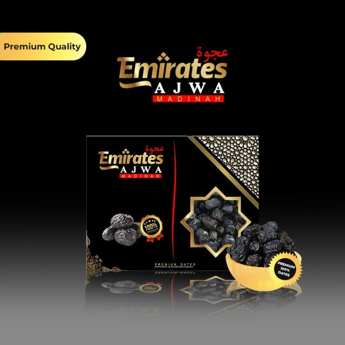 

Kurma Ajwa Emirates - Premium Madinah Dates 1 Kg / 1000 Gram