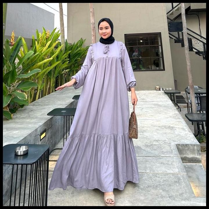 Terlaris Siena Dress Cantik Lya.Id Busui Friendly Bahan Rayon Twill Bahan Adem Nyaman Gamis Muslim K