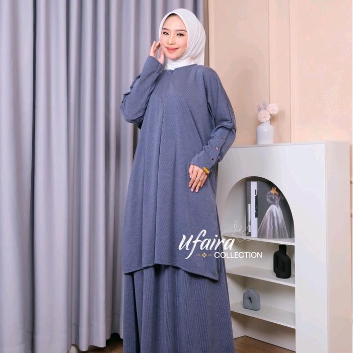 Ufaira ~ One Set Shaima Knit Setelan Knit Wanita Muslim