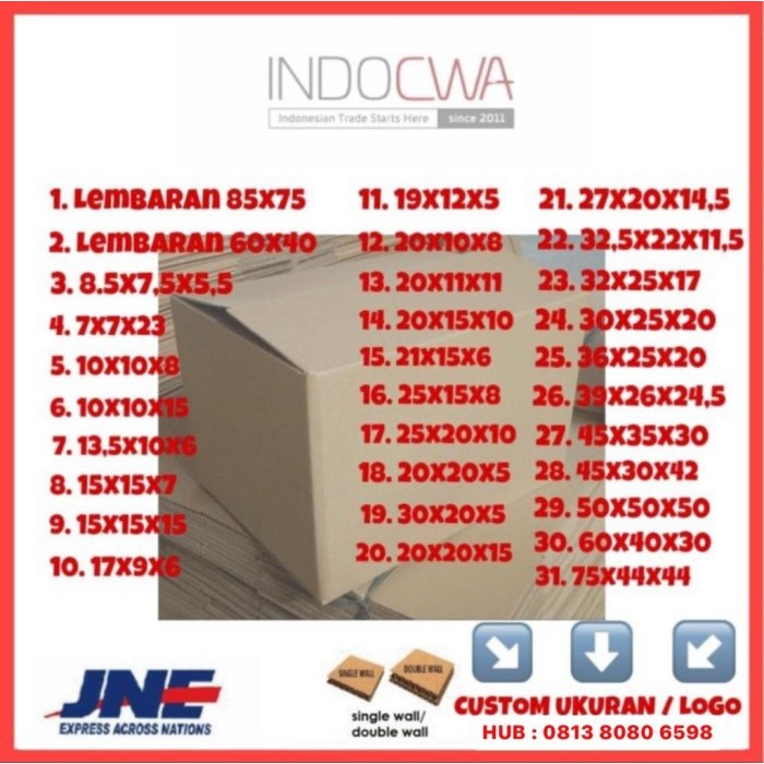 

Kardus Box Karton Custom Polos Atau Logo Pre Order Proses Cepat Murah
